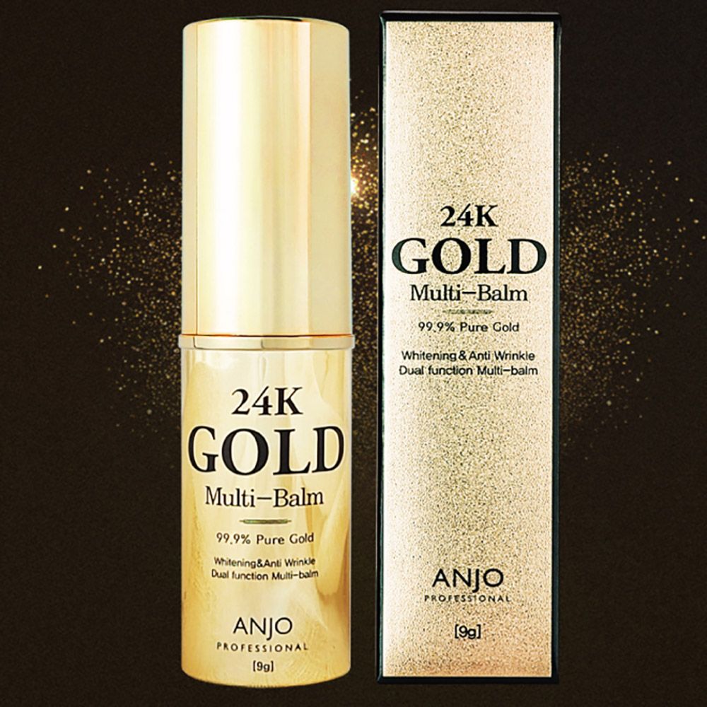 [ANJO] 24K Gold Multi-Balm | Dual Function for Whitening & Wrinkle Care | 9 Peptides + Collagen for Nasolabial, Eye, & Neck Wrinkles-Made in Korea